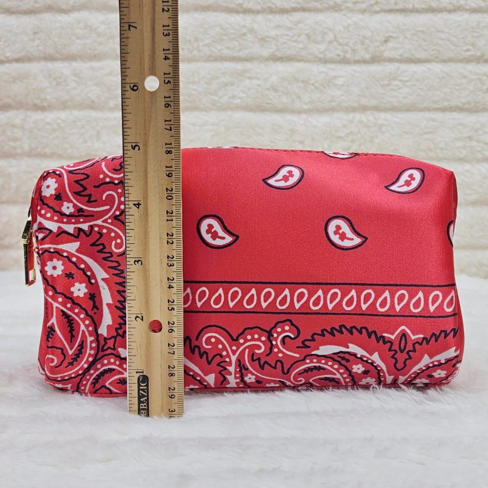 Blue Or Black Bandana Hard Case Make - Up Bag Purse Set of 3 per color - Picture 8 of 16